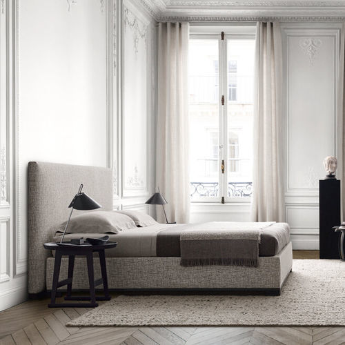 Cama de casal - BAUCI - MAXALTO - contemporânea / estofada / com cabeceira estofada
