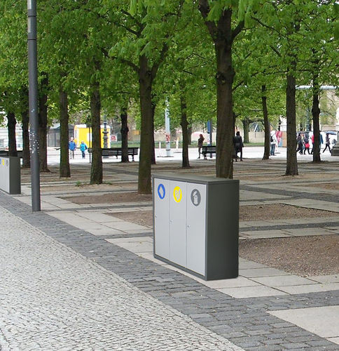 Lixeira de coleta seletiva - BREMEN - CERVIC ENVIRONMENT - pública / em aço galvanizado / em aço inoxidável