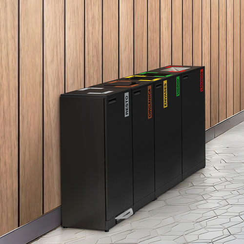 Lixeira de coleta seletiva - Turín Plus - CERVIC ENVIRONMENT - em aço galvanizado / para ambiente externo / para ambiente interno