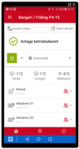 Aplicativo móvel de gestão - FROLING - de monitoramento / para sistema de automação residencial / para sistema de aquecimento