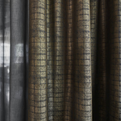 Tecido para cortinas - MEMORIES FR   - KOBE INTERIOR FABRICS - com padrão geométrico / em poliéster retardante de chama / lavável