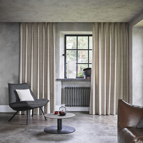 Tecido para cortinas - FLUX    - KOBE INTERIOR FABRICS - com padrão geométrico / em poliéster / em linho
