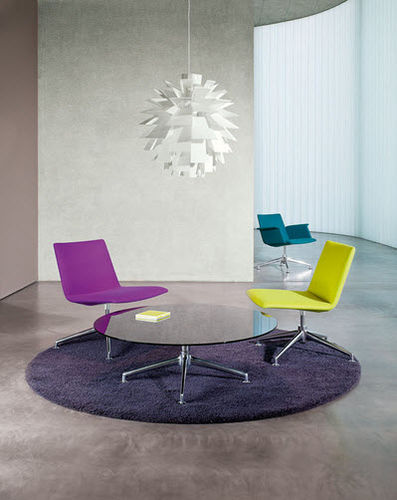 Poltrona baixa contemporânea - FINA LOUNGE 6742 - Brunner GmbH - em tecido / em alumínio / amarela