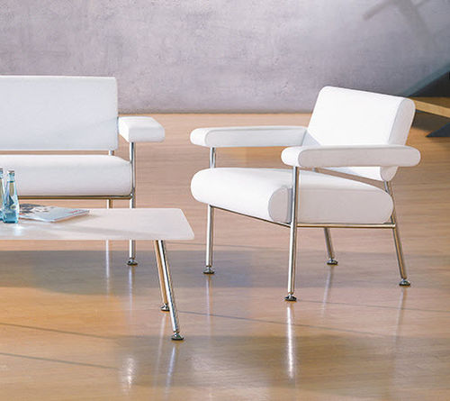 Poltrona para interlocutor contemporânea - MEET 5141/A - Brunner GmbH - em tecido / em couro / em aço
