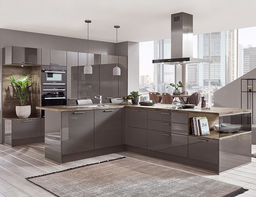 Cozinha contemporânea - FLASH 453 - nobilia - em laminado / com ilha / em L