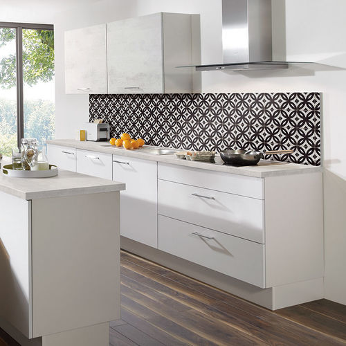 Cozinha contemporânea - LASER 417 - nobilia - em madeira / com ilha / com península
