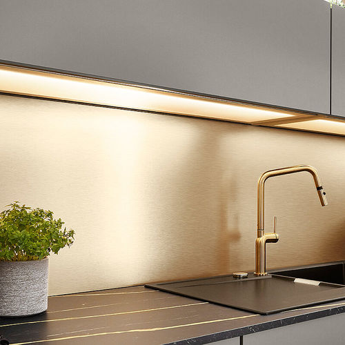 Backsplash em HPL - Yellow gold coloured - nobilia