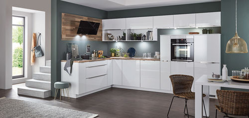 Cozinha contemporânea - LUX 817 - nobilia - em madeira / em L / com puxadores embutidos