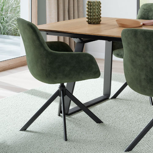 Cadeira de sala de jantar contemporânea - Turn  - nobilia - para ambiente interno / em veludo / em couro