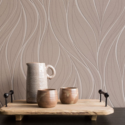 Papel de parede contemporâneo - BEIGE TOUSLED R2930 - WALLS REPUBLIC - em tecido / estampado / metalizado