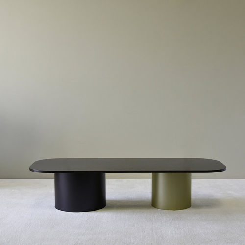 Mesa de centro contemporânea - ARCADIE  - ENO STUDIO - com folheado de madeira / com base em MDF / retangular