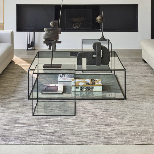Tapete contemporâneo - Glam  - TOULEMONDE BOCHART - listrado / de cor lisa / em fibra vegetal
