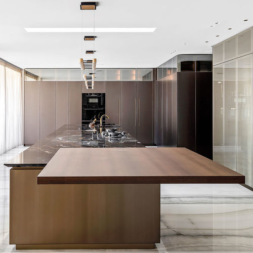 Cozinha contemporânea - 202211 - TM Italia - em madeira / em vidro / em granito