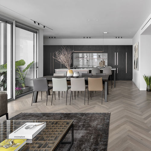 Cozinha contemporânea - 202204 - TM Italia - em carvalho / em Solid Surface / com ilha