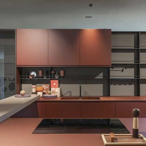 Cozinha contemporânea - SMILE - DIBIESSE - em MDF laqueado / em laminado melamínico / com ilha