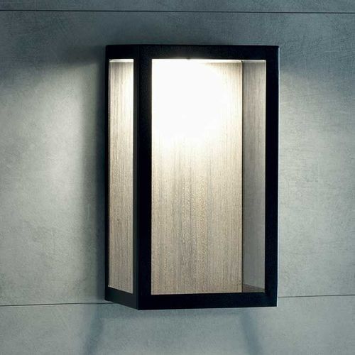 Arandela contemporânea - Carré - Ethimo - de jardim / metálica / em teca
