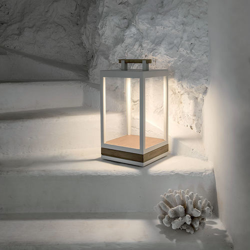 Luminária de mesa - Carré - Ethimo - metálica / em teca / contemporânea