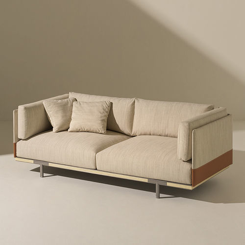 Sofá modular - Baia - Ethimo - contemporâneo / em linho / em couro sintético