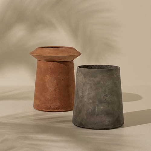 Vaso de jardim em cimento - Bulbi  - Ethimo - redondo / da linha residencial / cinza