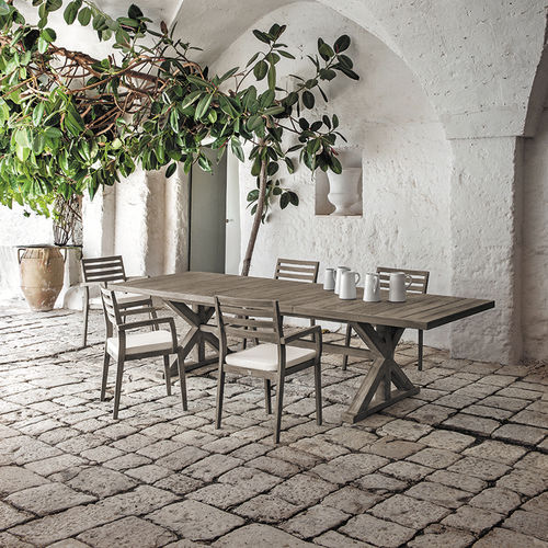 Mesa de jantar contemporânea - Cronos - Ethimo - em teca / com base em teca / retangular