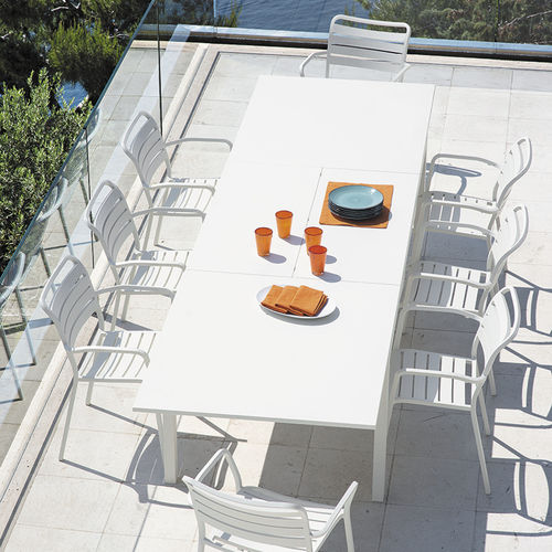Mesa de jantar contemporânea - Flat - Ethimo - metálica / com base metálica / retangular