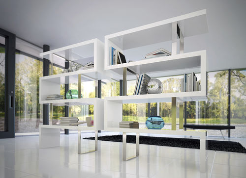 Livreiro contemporâneo - PEARL - MODLOFT - em madeira / branco