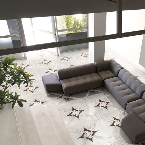 Piso maciço - DECIMA - Parchettificio Toscano Srl - em wengé / com incrustações em mármore / fosco