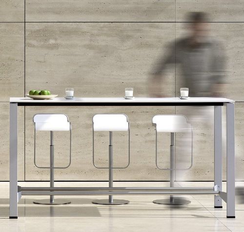 Mesa alta contemporânea - ICON - Vario - com folheado de madeira / em linóleo / retangular