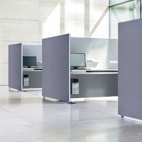 Separador de estações de trabalho de piso - SINIX - Vario - de mesa / em tecido