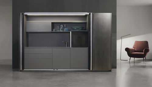 Cozinha contemporânea - SYSTEM - Key cucine - metálica / em compósito / escondida