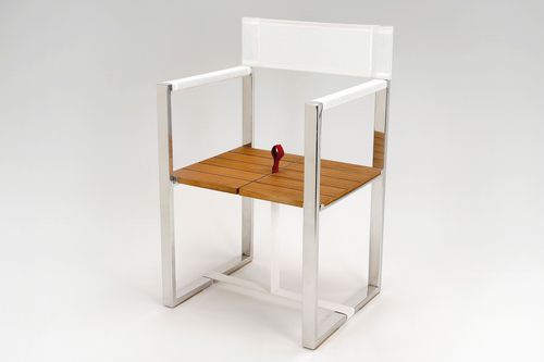 Cadeira contemporânea - RED PULL - Nautinox Living - em tecido / dobrável / com base tipo trenó