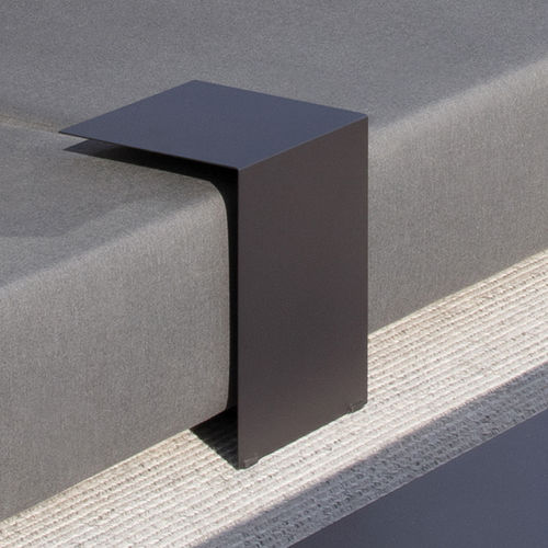 Mesa lateral contemporânea - FOLD - april furniture - em aço inoxidável / com base em aço inoxidável / quadrada