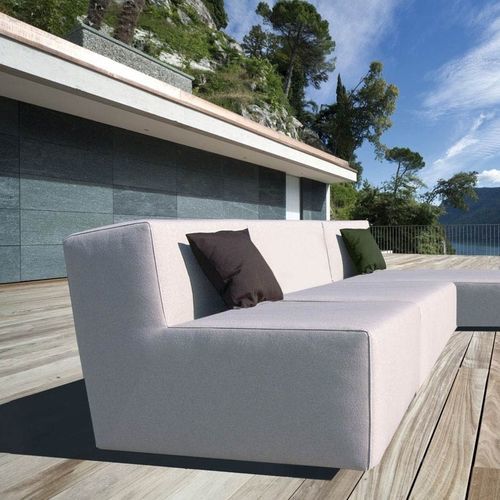 Poltrona baixa contemporânea - LOOPY - april furniture - em Sunbrella® / impermeável / cinza