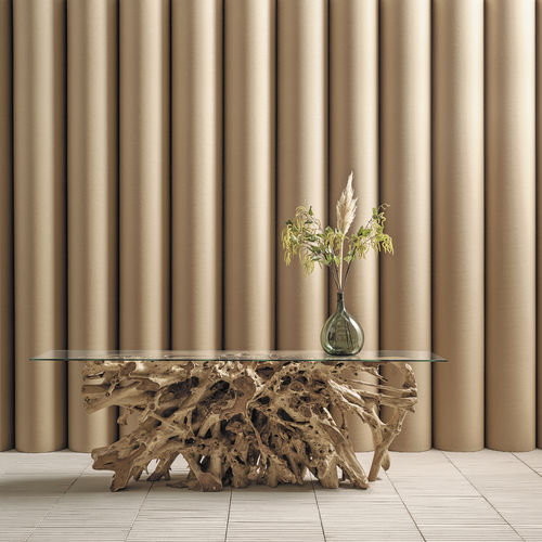 Mesa de jantar contemporânea - Radice - Il Giardino di Legno - em vidro / com base em madeira / retangular