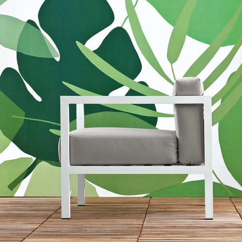 Poltrona contemporânea - Lui & Lei - Il Giardino di Legno - em tecido / em alumínio / com almofada removível