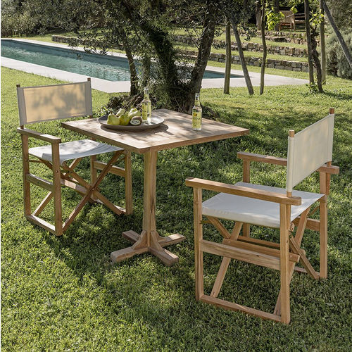 Cadeira contemporânea - Regista - Il Giardino di Legno - para ambiente externo / em tecido / com base em teca