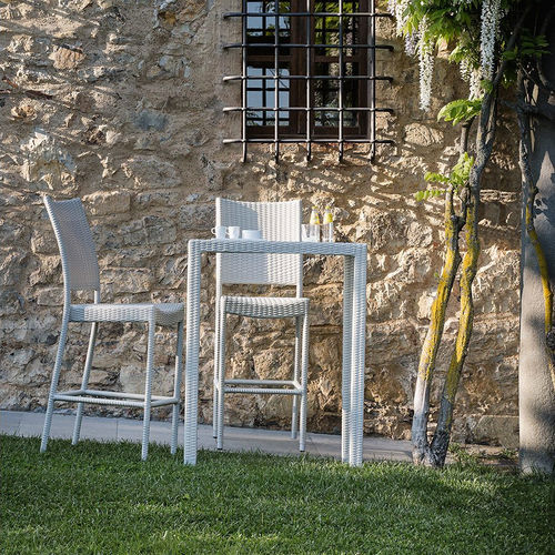Cadeira alta contemporânea - Tonga - Il Giardino di Legno - para ambiente externo / em PVC / com base em alumínio