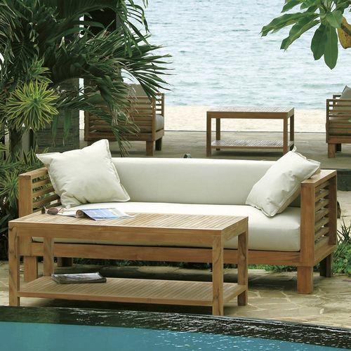 Sofá contemporâneo - Saint Tropez - Il Giardino di Legno - de jardim / em tecido / com braços