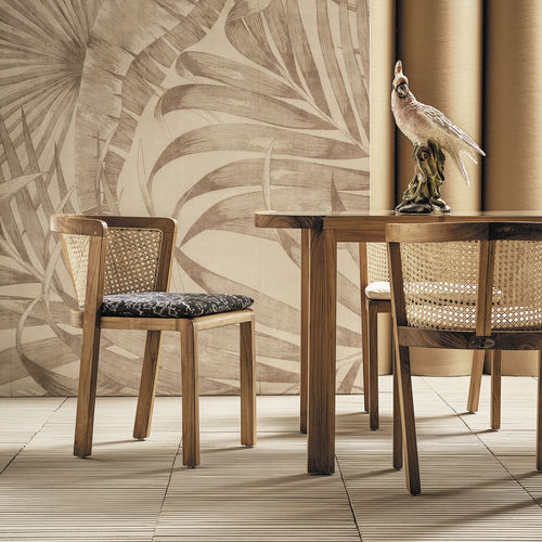 Cadeira de sala de jantar contemporânea - Dual - Il Giardino di Legno - para ambiente externo / para ambiente interno / em tecido