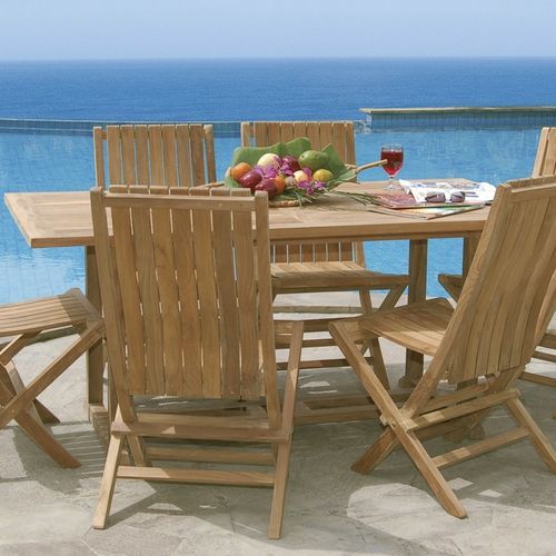 Mesa de jantar clássica - Macao - Il Giardino di Legno - em teca / com base em teca / retangular