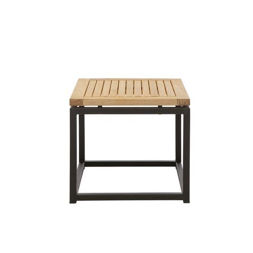 Mesa lateral contemporânea - Lui & Lei - Il Giardino di Legno - em teca / com base em alumínio / quadrada