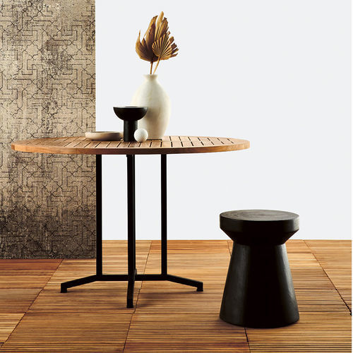 Banqueta contemporânea - Suar - Il Giardino di Legno - em madeira / com base em madeira / redonda