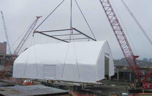 Estrutura tensionada com estrutura metálica - MOBILE FABRIC - Toro Shelters - para abrigo / com membrana em PVC