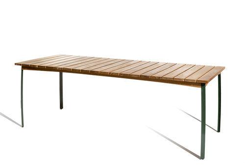 Mesa de jantar contemporânea - KERTEMINDE - Skargaarden - em teca / em aço pintado / retangular