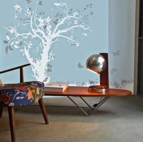 Papel de parede contemporâneo - RIVA AL LAGO - Foresti Home Collection Group srl - vinílico / com natureza / cinza
