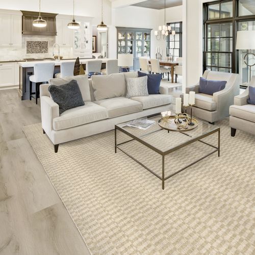 Carpete tecido à mão - DEVA ADORN - Stanton Carpet Corporation - em nylon / de lã / com padrão geométrico