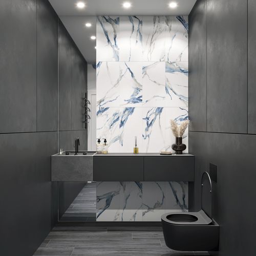 Placas de revestimento em porcelana - CALACATTA AQUA - Stanton Carpet Corporation - fosca / para ambiente interno / para ambiente externo