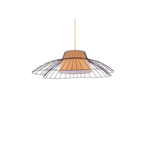 Luminária suspensa - CURVY - FLAM ET LUCE LUMINAIRES - metálica / contemporânea / Wire