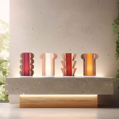 Luminária de mesa - RHAPSODY A - FLAM ET LUCE LUMINAIRES - metálica / em madeira / contemporânea