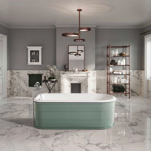 Banheira oval - CROSBY - RECOR - freestanding / para uso profissional / em ferro fundido